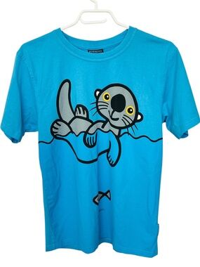 Bo Bendixon T-shirt Tee Blue Size S Happy Floating Seal Signed Pop Art Artisan